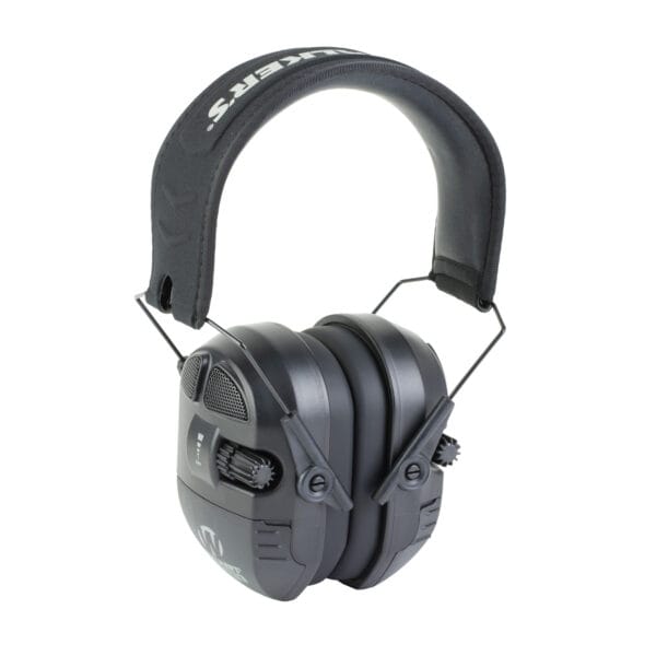 Walkers Ultimate Power Muff black electronic earmuff, view 2
