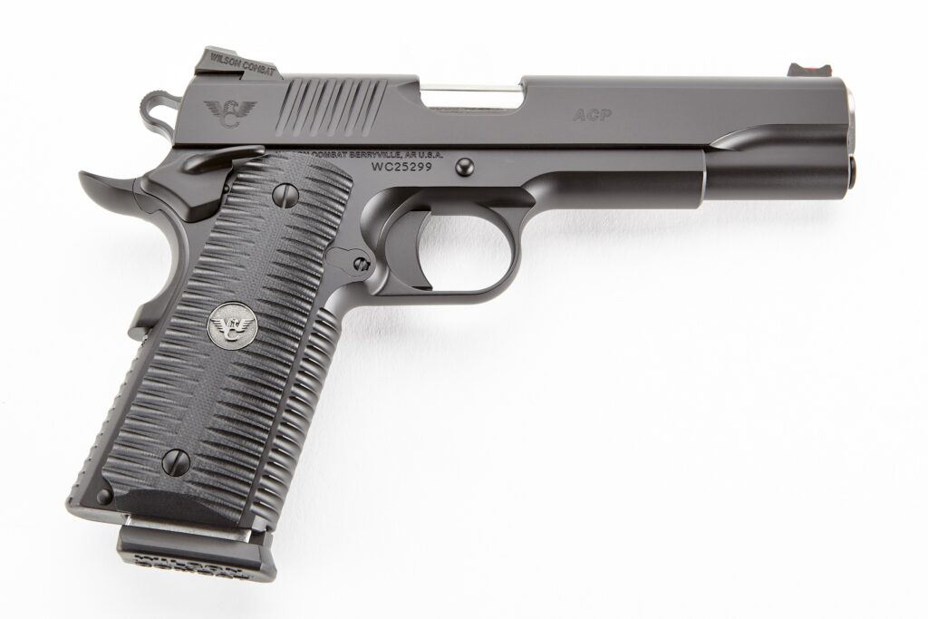 Wilson Combat ACP full-size 9mm Luger handgun with black finish and G10 grips