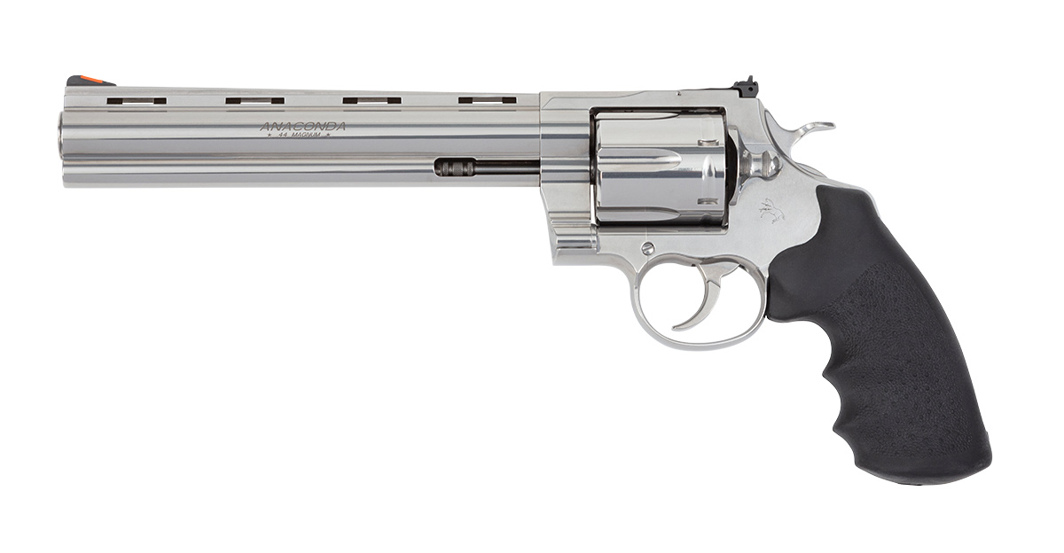 Colt Anaconda .44 Magnum 8-Inch Revolver - Centurion Armament Co Colt Anaconda .44 Magnum revolver with 8-inch barrel and stainless steel frame