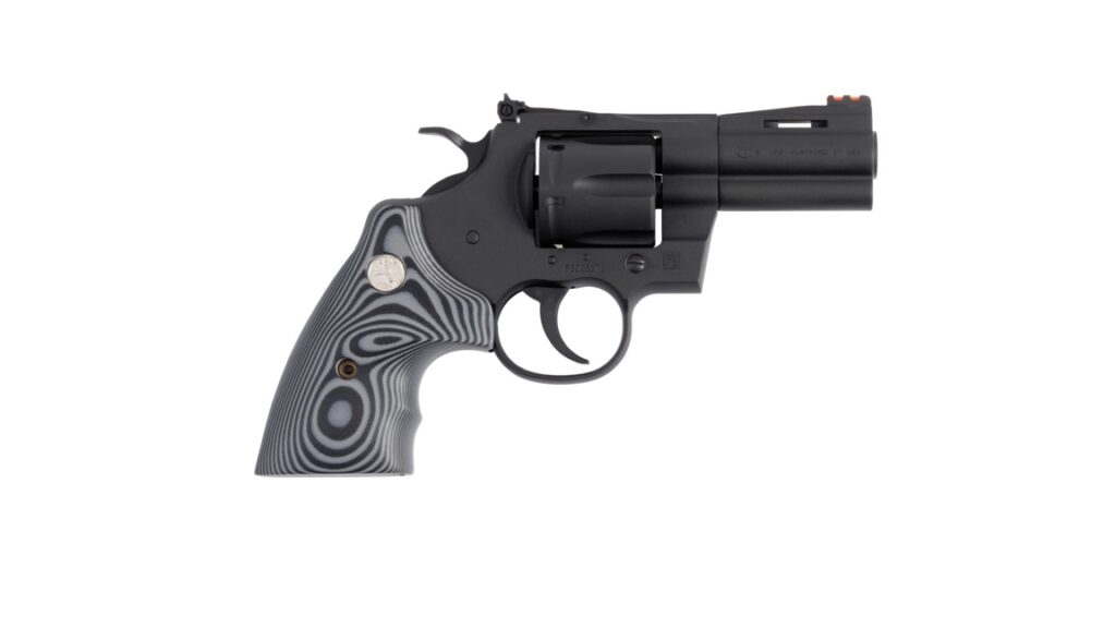 Colt Python .357 Magnum revolver with 3 inch barrel and matte blued finish