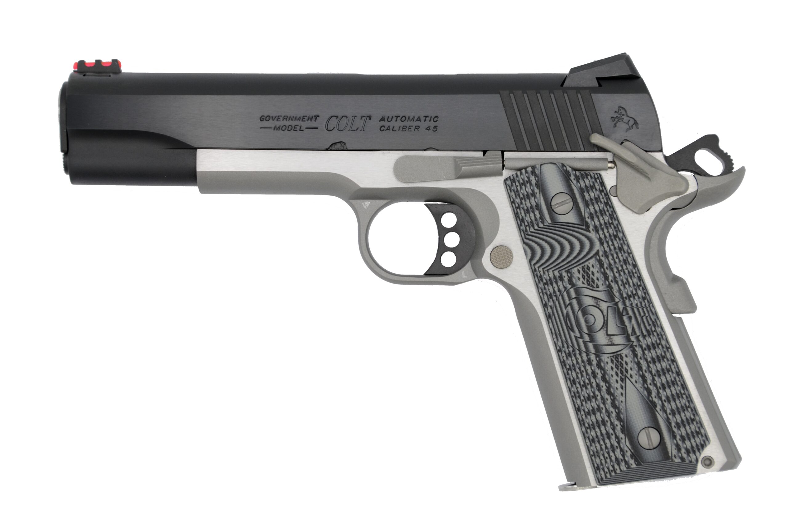 Colt 1911 .45 ACP 5 Inch Two-Tone Handgun - Centurion Armament Co Colt 1911 .45 ACP handgun with 5 inch barrel, two-tone finish, and G10 grips