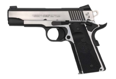 Colt Combat Elite Commander .45 ACP pistol with 4.25-inch barrel and two-tone finish