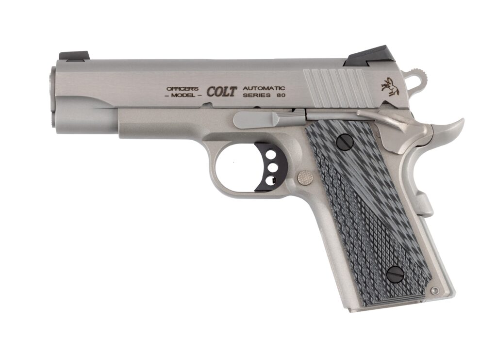 Colt Lightweight Officer .45 ACP semi-automatic pistol with 4.25-inch barrel and G10 grips