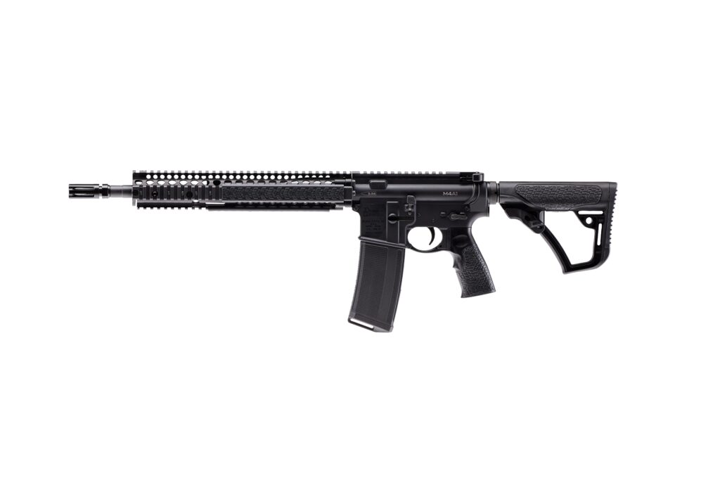 Daniel Defense M4A1 5.56 NATO rifle with 14.5-inch barrel and black RIS II rail