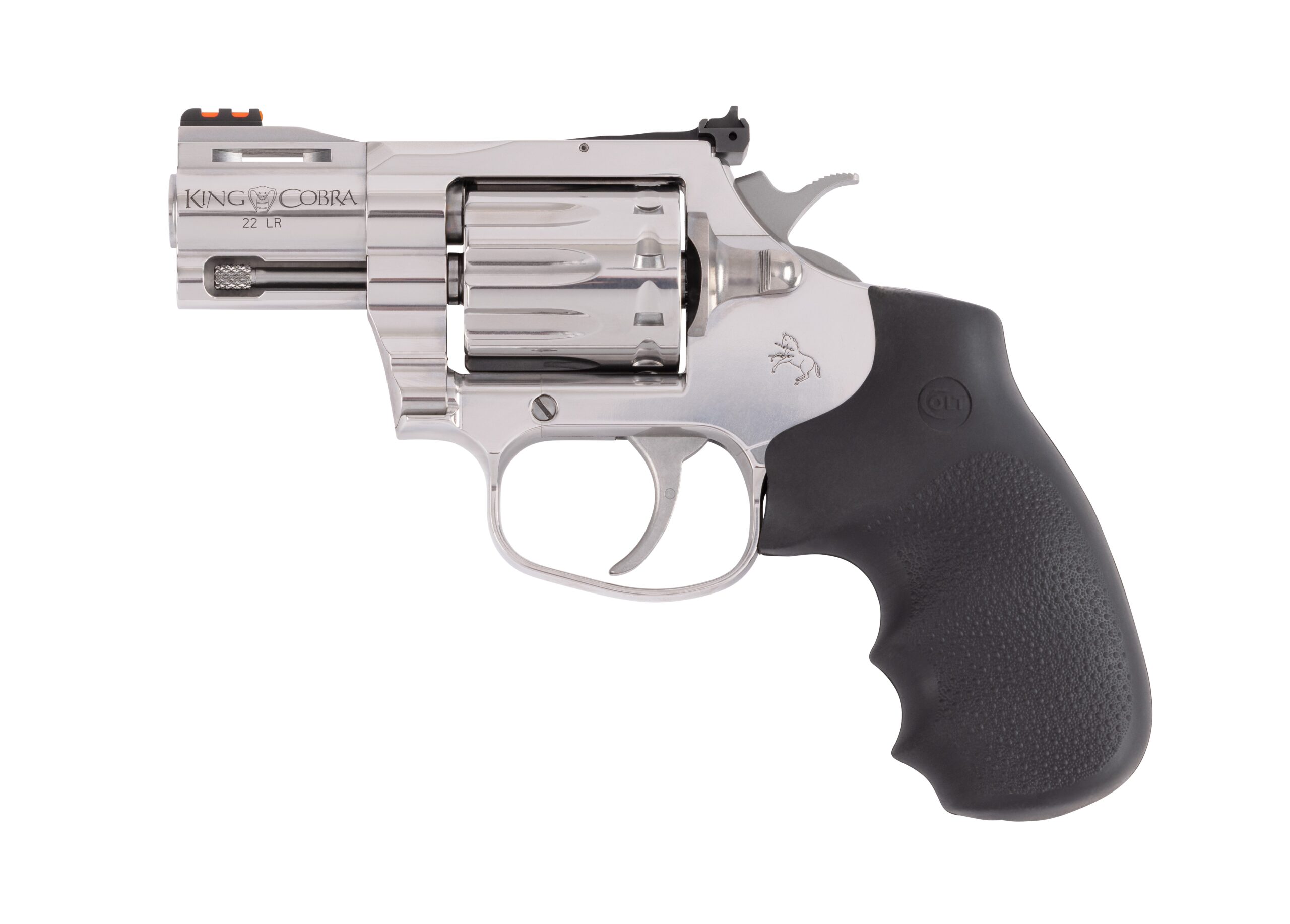 Colt King Cobra .22 LR Revolver, 2 Inch Stainless - Centurion Armament Co Colt King Cobra .22 LR revolver with 2 inch stainless barrel and black rubber grip