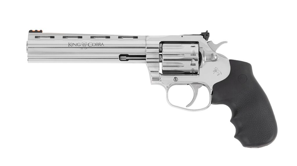 Colt King Cobra Target .22 LR revolver with 6 inch stainless barrel and black grips