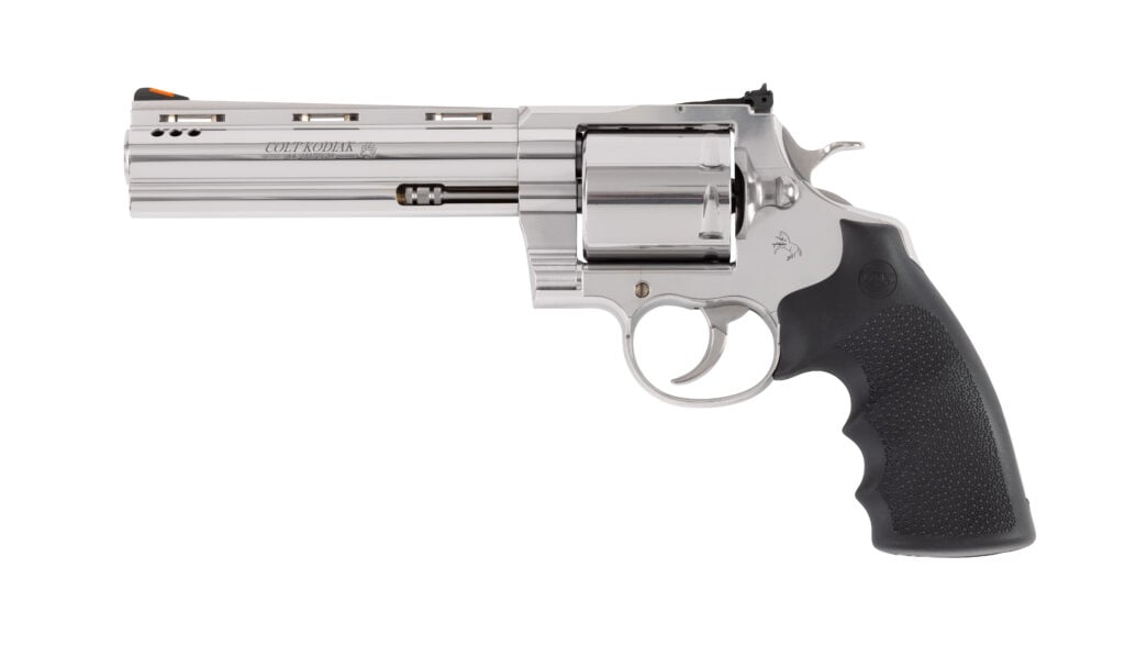 Colt Kodiak .44 Magnum stainless six-shot revolver with black Hogue grips