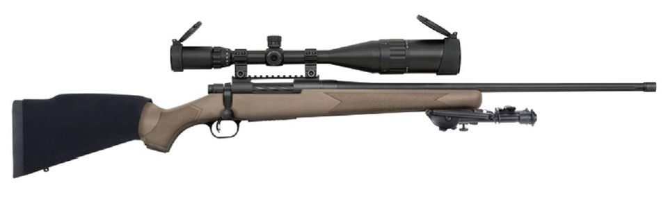 Mossberg Patriot Night Train 6.5 Creedmoor rifle with scope and bipod