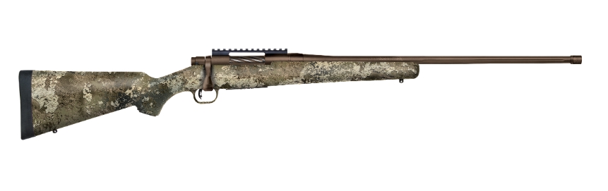 Mossberg Patriot Predator 6.5 PRC rifle with 24-inch barrel and Strata camouflage stock