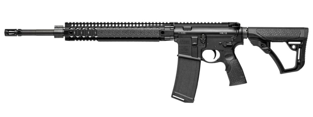 Daniel Defense MK12 AR rifle with 18-inch barrel and 12-inch DDM4 rail