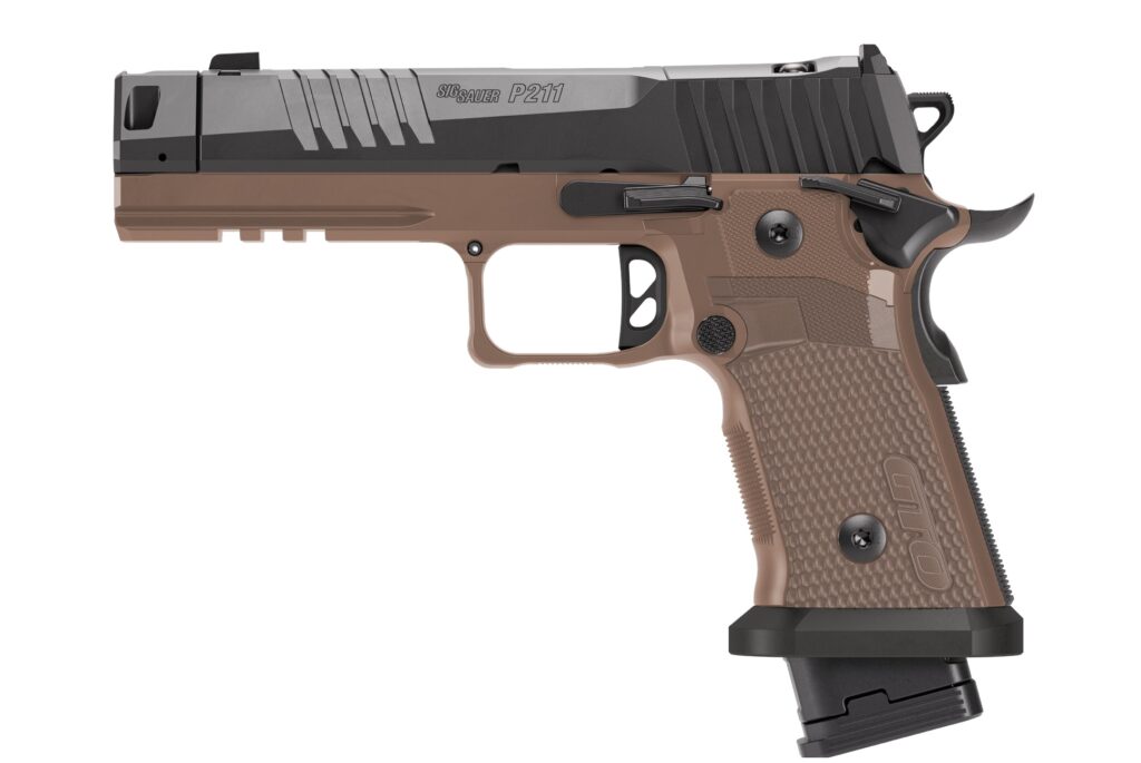 Sig Sauer P211 GTO Combat 9mm SAO handgun with 4.4-inch barrel and Coyote Brown finish