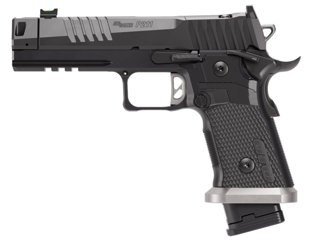 SIG SAUER P211-GTO 9mm pistol with 4.4-inch compensated barrel and black finish