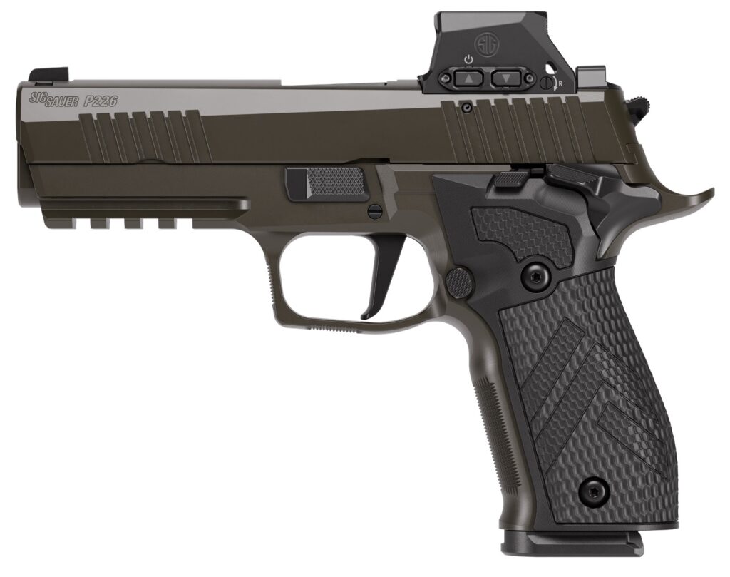 SIG Sauer P226-X Legion SAO 9mm handgun with ROMEOX PRO SIG-LOC optic