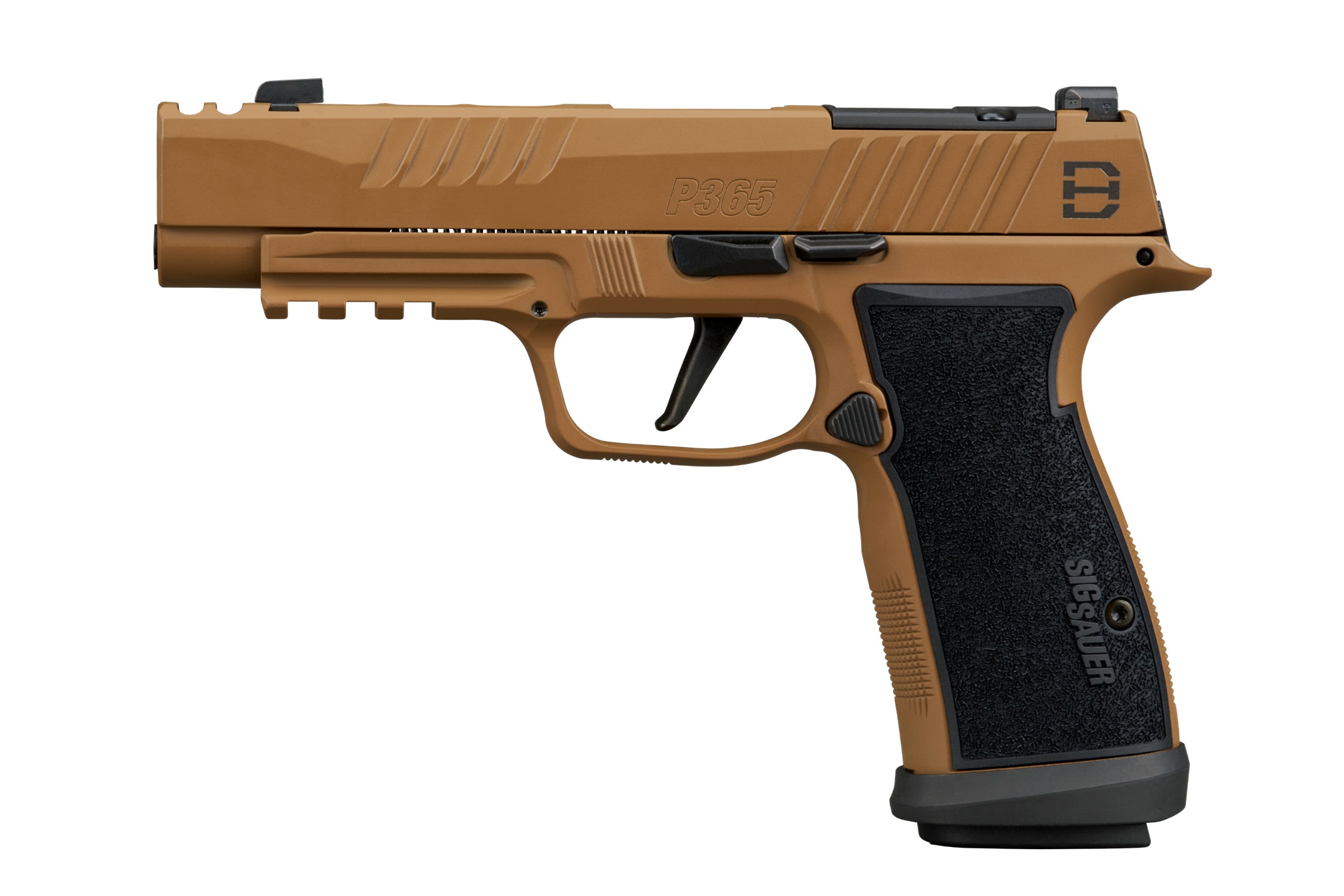 p365dh3axg0022.jpg - Centurion Armament Co SIG Sauer P365-DH3 AXG 9mm handgun with coyote finish and 3.7-inch barrel