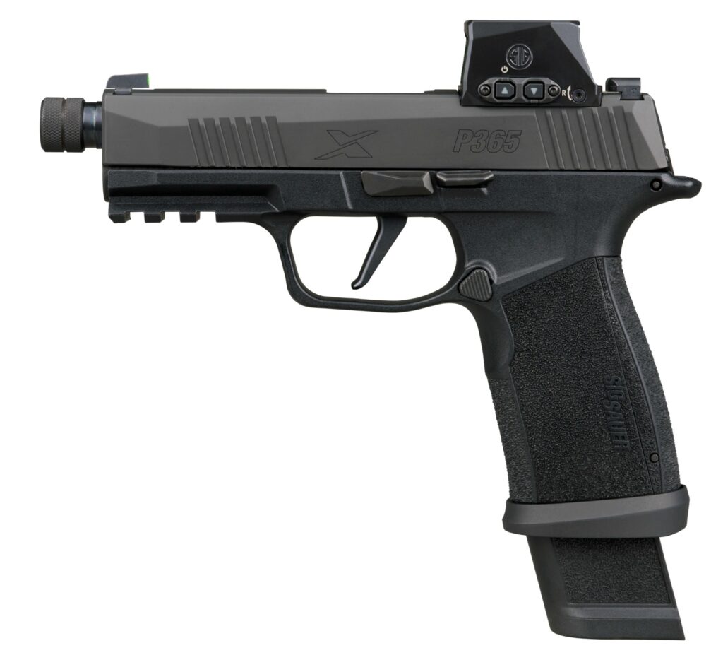 SIG Sauer P365 X-Macro TACOPS 9mm handgun with Romeo-X optic and four magazines
