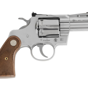 Colt Python revolver with 2.5-inch stainless barrel and walnut grips