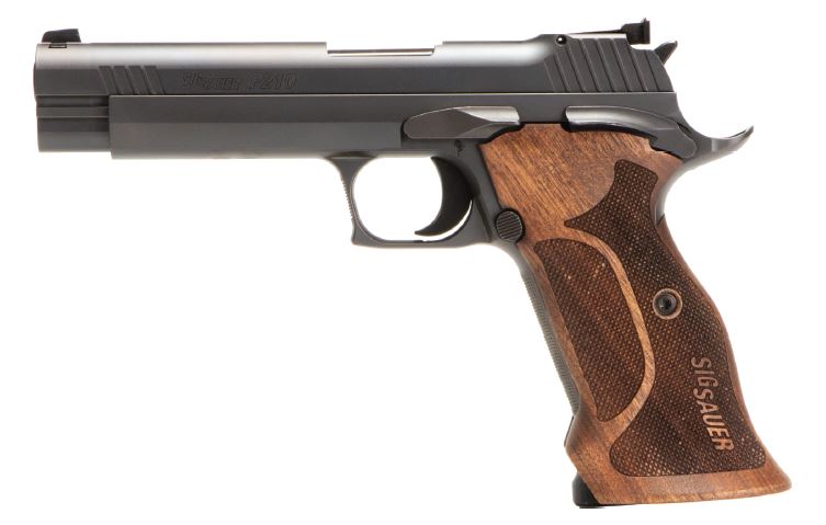 Sig Sauer P210 Target 9mm pistol with walnut grips and adjustable sights