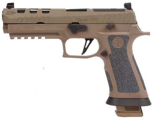 Sig Sauer P320 XFive DH3 9mm handgun with 5-inch barrel and coyote finish