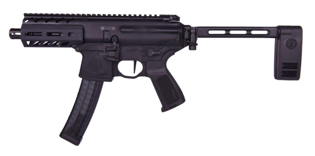 Sig Sauer MPX K 9mm pistol with 4.5-inch barrel, PCB brace, and M-LOK handguard