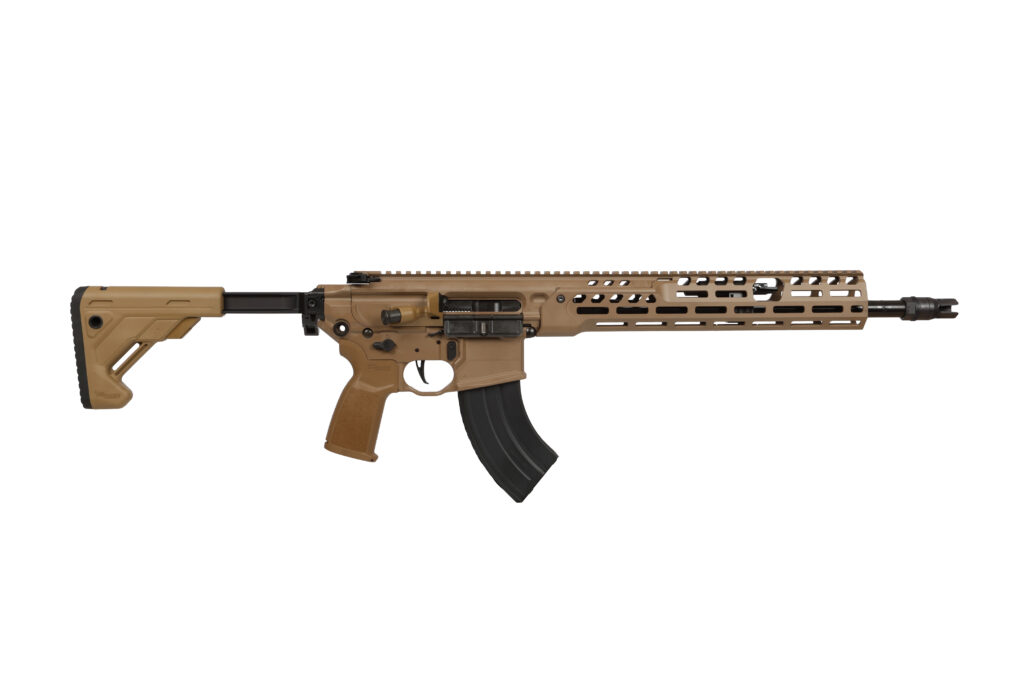 SIG SAUER 7.62x39mm 16-inch rifle in Flat Dark Earth with folding stock
