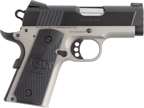 Colt Defender .45 ACP 3-inch two-tone pistol with G10 grip