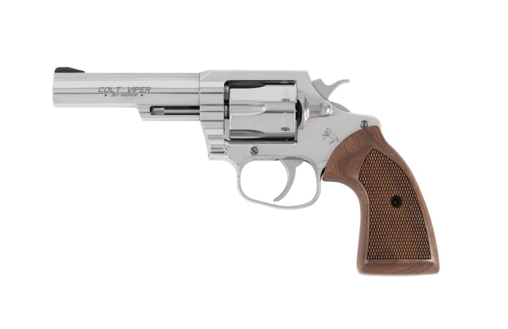 Colt Viper .357 Magnum stainless revolver with walnut grips