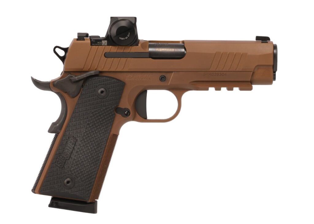SIG SAUER 1911 X-CARRY ROMEO-X .45 ACP handgun with Coyote PVD finish