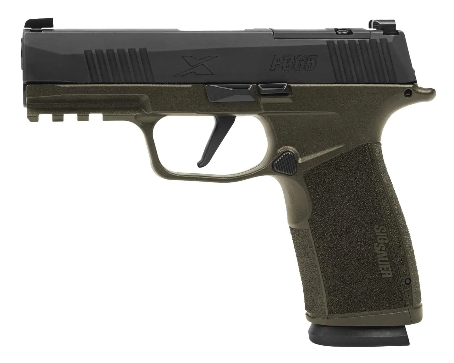 SIG SAUER P365X-MACRO 9MM 3.7" GRN/BLK - Centurion Armament Co Sig Sauer P365 9mm 3.7" barrel black, green striker fired