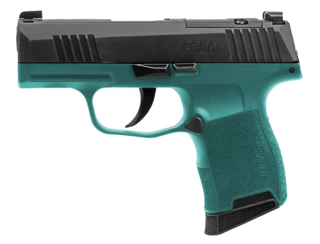 Sig Sauer P365 9mm 3.1" barrel black, teal striker fired