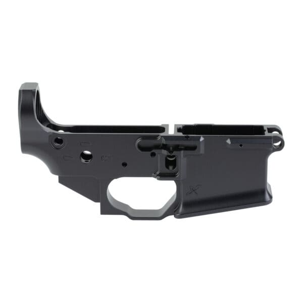 Sons of Liberty Gun Works Forward Controls Design Billet Lower Receiver Multi black stripped lower receiver, view 2