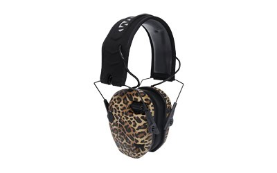 Walkers Razor black w/ leopard print electronic earmuff