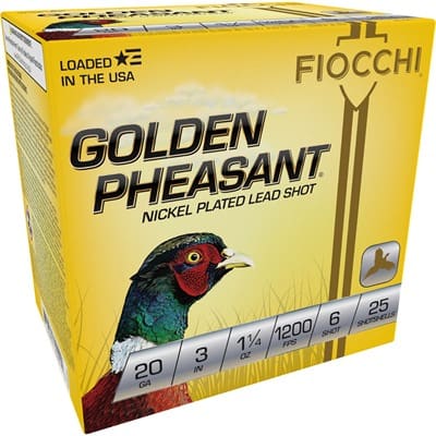 GOLDEN PHEASANT 20 GAUGE 3'' 1-1/4OZ #6 SHOT 25/BOX