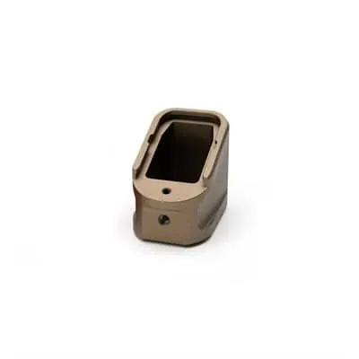 ALUMINUM MAG PLATE FOR GLOCK G17(9MM)/G22 (.40 CAL) IN FDE